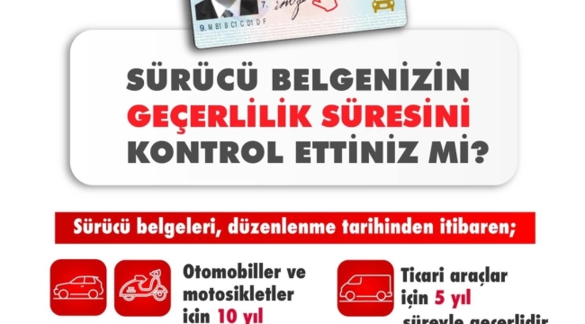 Nüfus ve Vatandaşlık İşleri Uyardı: "Sürücü Belgenizi Kontrol Ettiniz mi?"