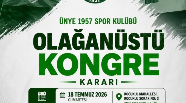Ünye 1957 Spor, Olağanüstü Kongreye Gidiyor