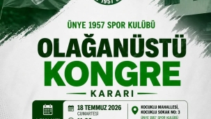 Ünye 1957 Spor, Olağanüstü Kongreye Gidiyor