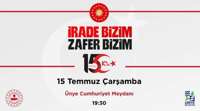 15 Temmuz Demokrasi Ve Milli Birlik Günü Ünye'de Düzenlenecek Programlarla Anılacak