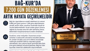Başkan Genç'ten Bağ-Kur Çağrısı: "7.200 Gün Düzenlemesi Artık Hayata Geçirilmelidir"