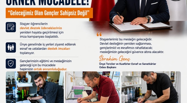 Başkan İbrahim Genç'ten Stajyer Öğrenciler İçin İmza Kampanyası
