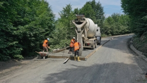 Çaybaşı İlküvez-Akkuş Akpınar Bağlantısında Beton Yol Çalışmaları Başladı