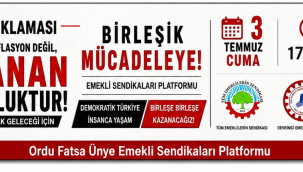 Emekli Sendikalarından Ünye'de Ortak Basın Açıklaması Çağrısı