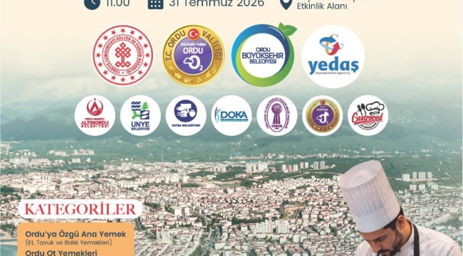 Ordu Gastronomi Festivali Yemek Yarışması İçin Başvurular Başladı