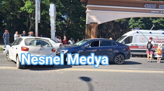 Ünye'de Trafik Kazası Ucuz Atlatıldı