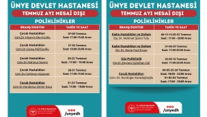 Ünye Devlet Hastanesi'nden Aileler İçin Yaz Ayı Seferberliği